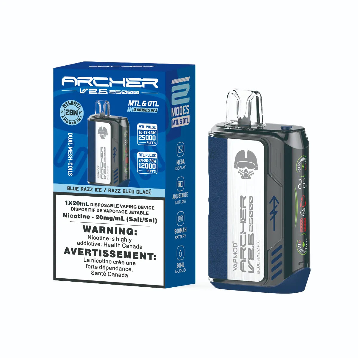 Archer V2.5 Blue Razz Ice disposable vape