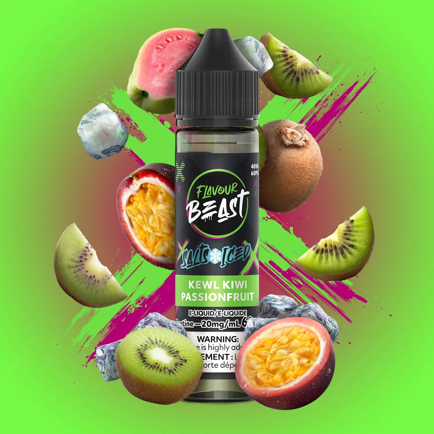 Kewl Kiwi Passionfruit Iced (60mL) | Flavour Beast E-Liquid