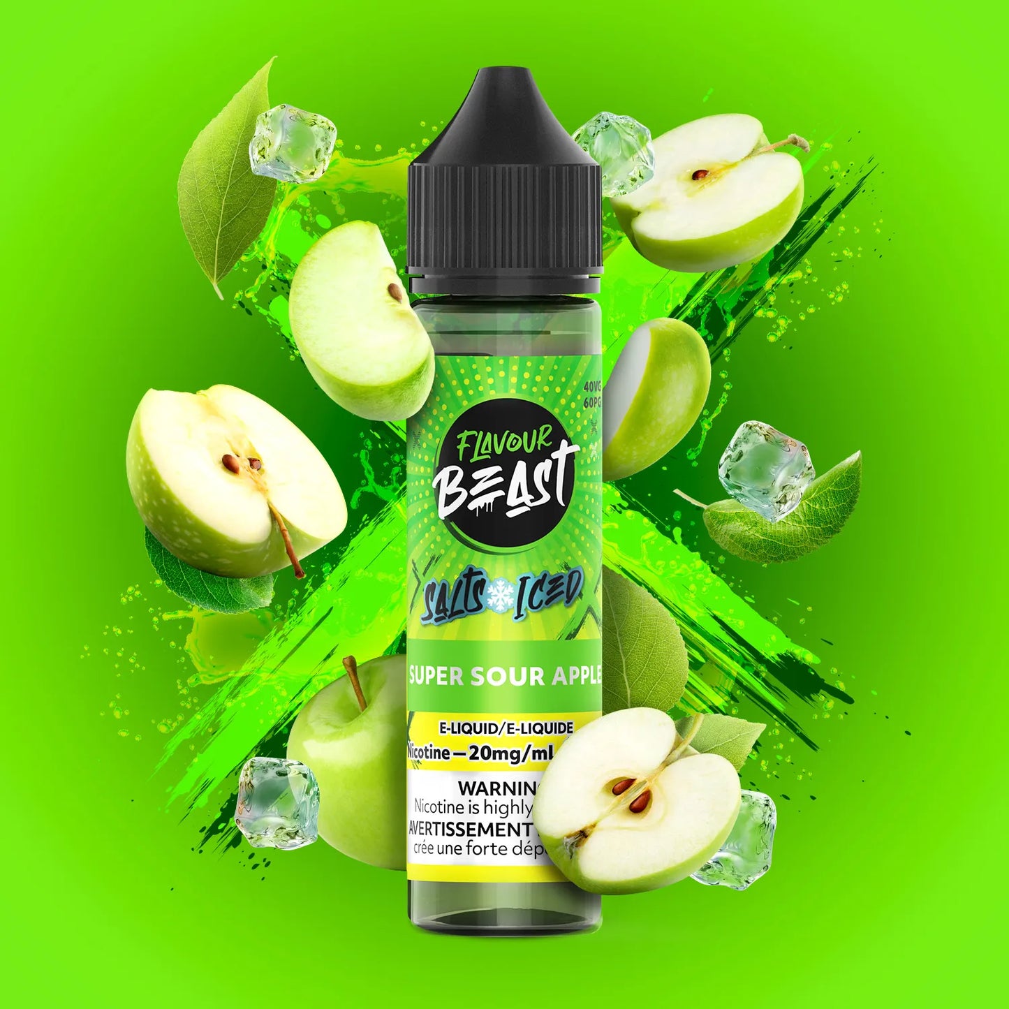 Flavour Beast E-Liquid | Super Sour Apple Iced (60mL)