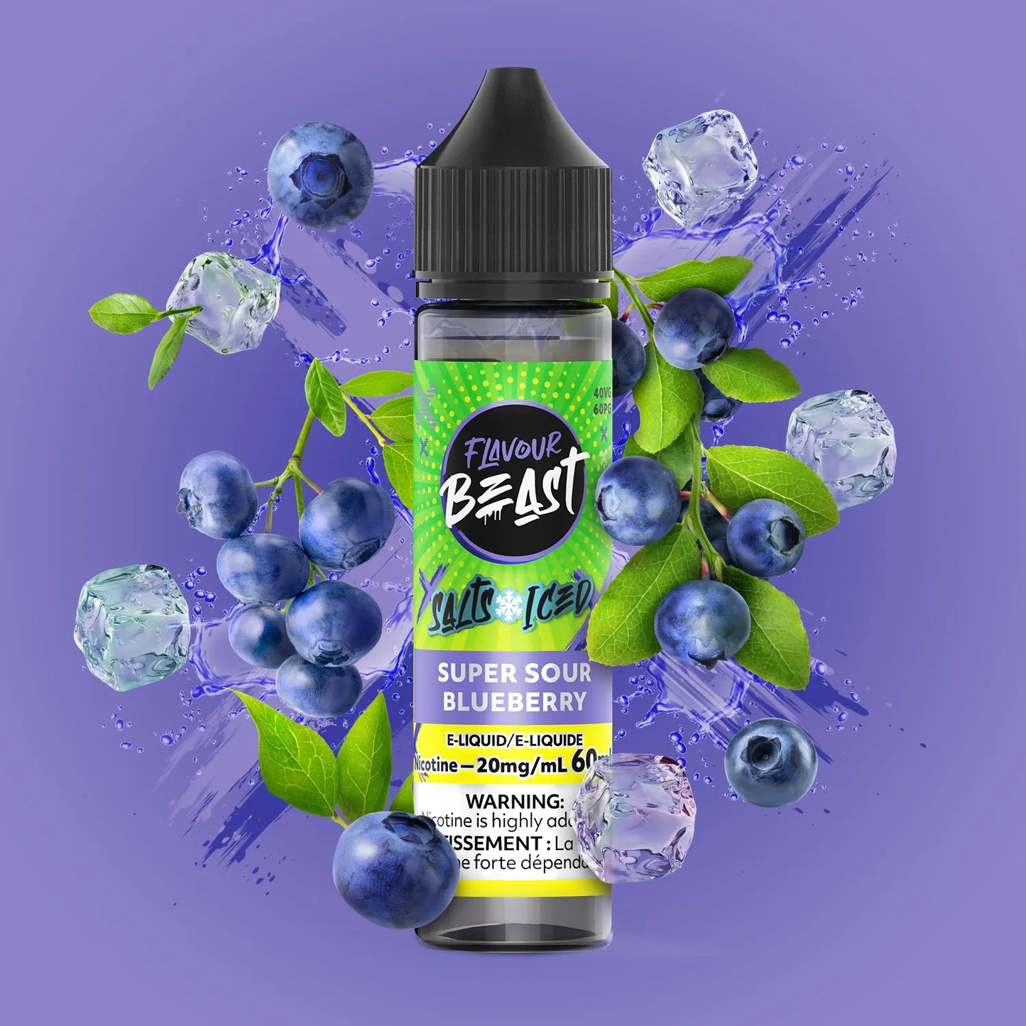 Flavour Beast E-Liquid | Super Sour Blueberry Iced (60mL)