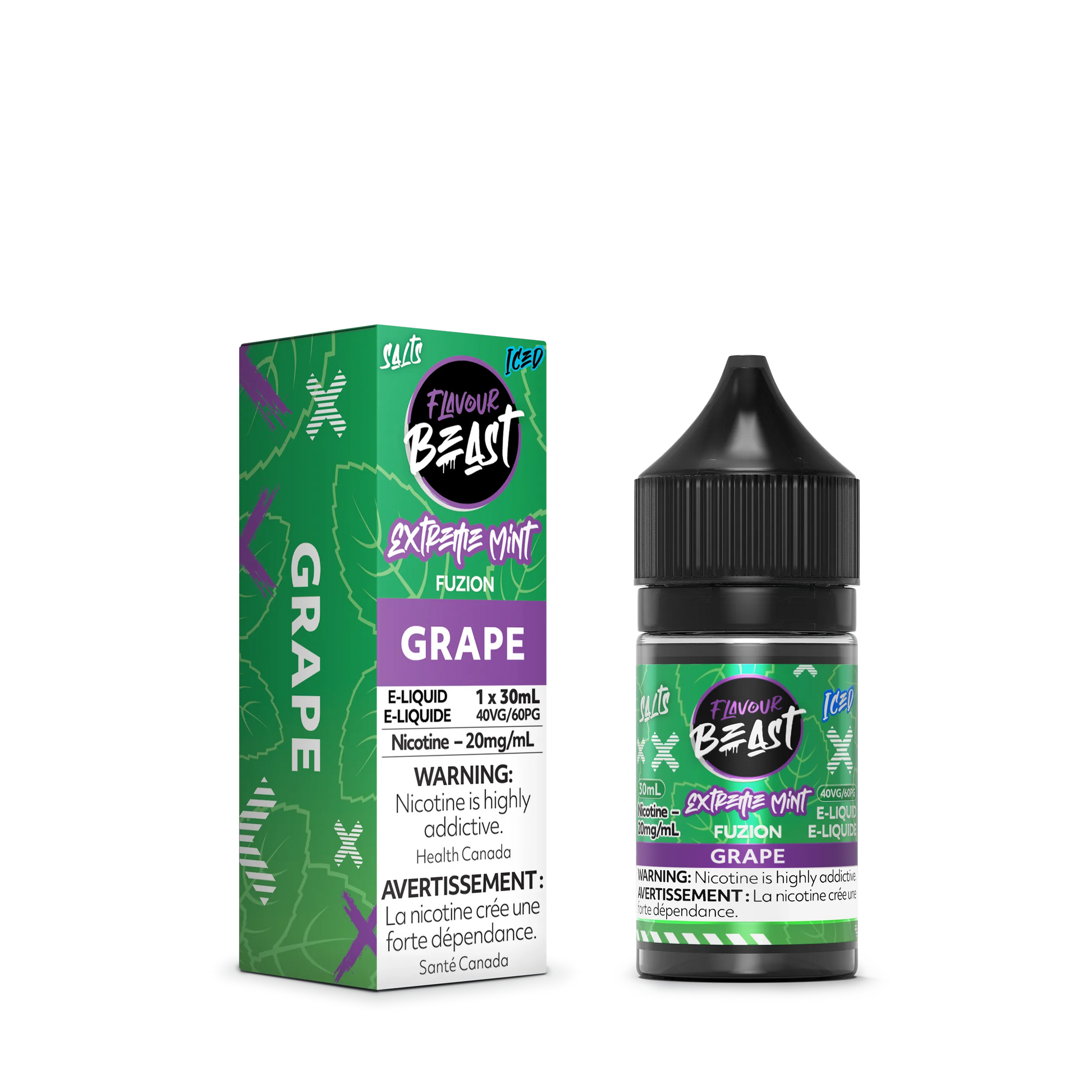 Flavour Beast Fuzion E-Liquid – Extreme Mint Fuzion Grape (30mL)