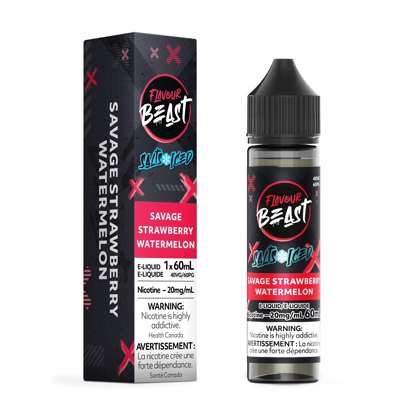 Savage Strawberry Watermelon Iced (60mL) | Flavour Beast E-Liquid
