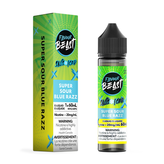 Flavour Beast E-Liquid – Super Sour Blue Razz Iced (60mL)