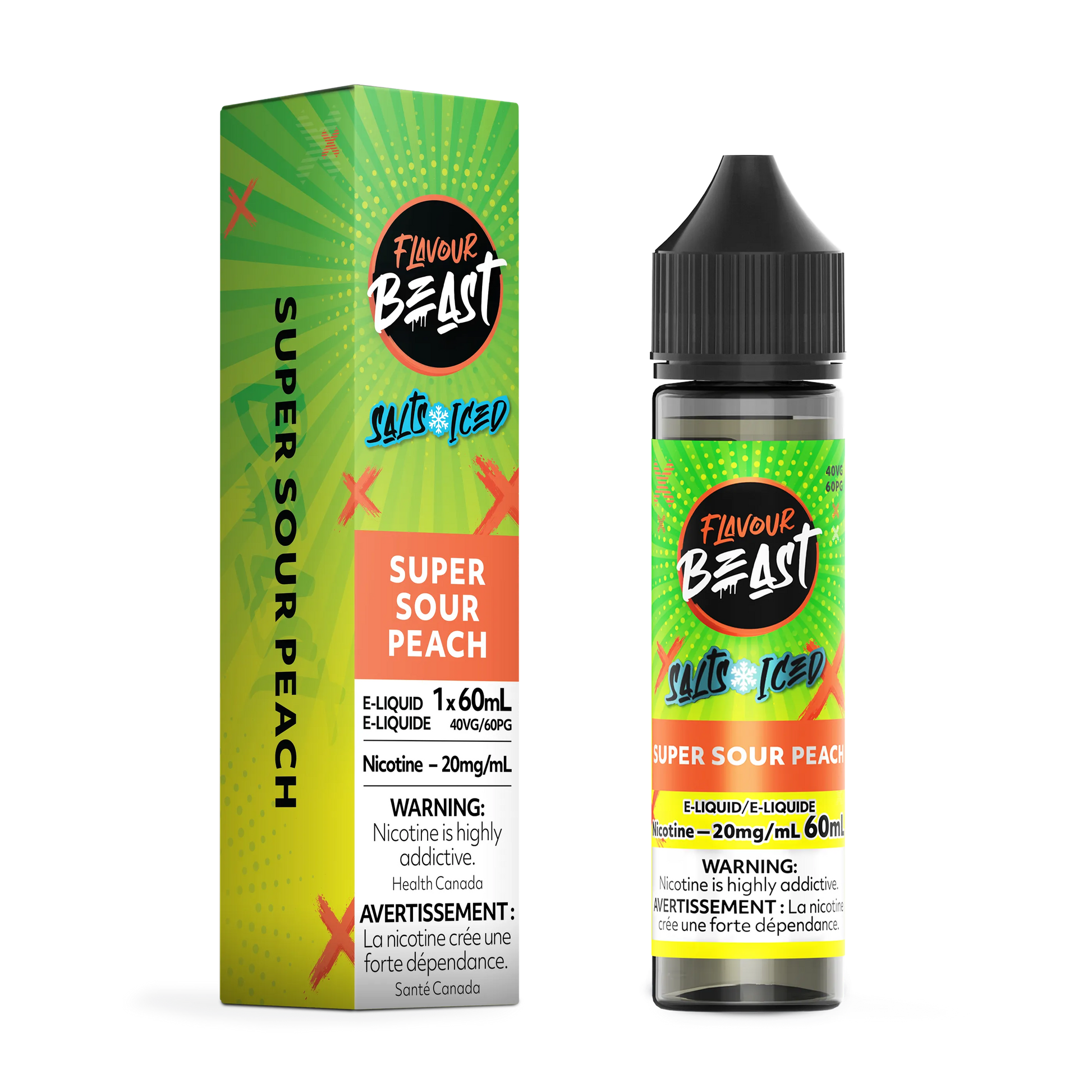 Flavour Beast E-Liquid – Super Sour Peach Iced (60mL)