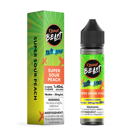 Flavour Beast E-Liquid – Super Sour Peach Iced (60mL)