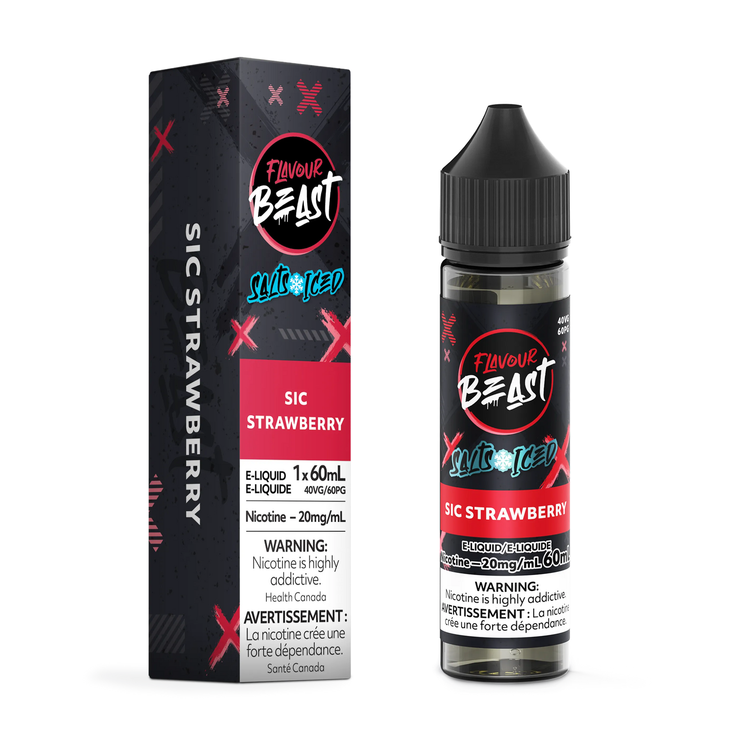 Flavour Beast E-Liquid – Sic Strawberry Iced (60mL)