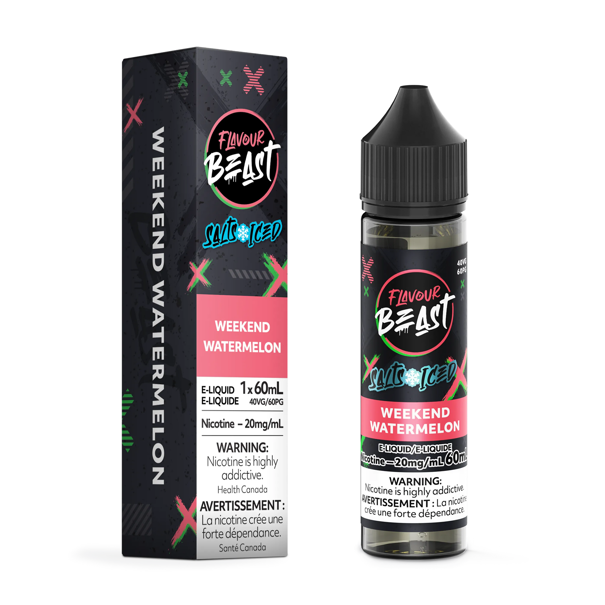 Flavour Beast E-Liquid – Weekend Watermelon Iced (60mL)