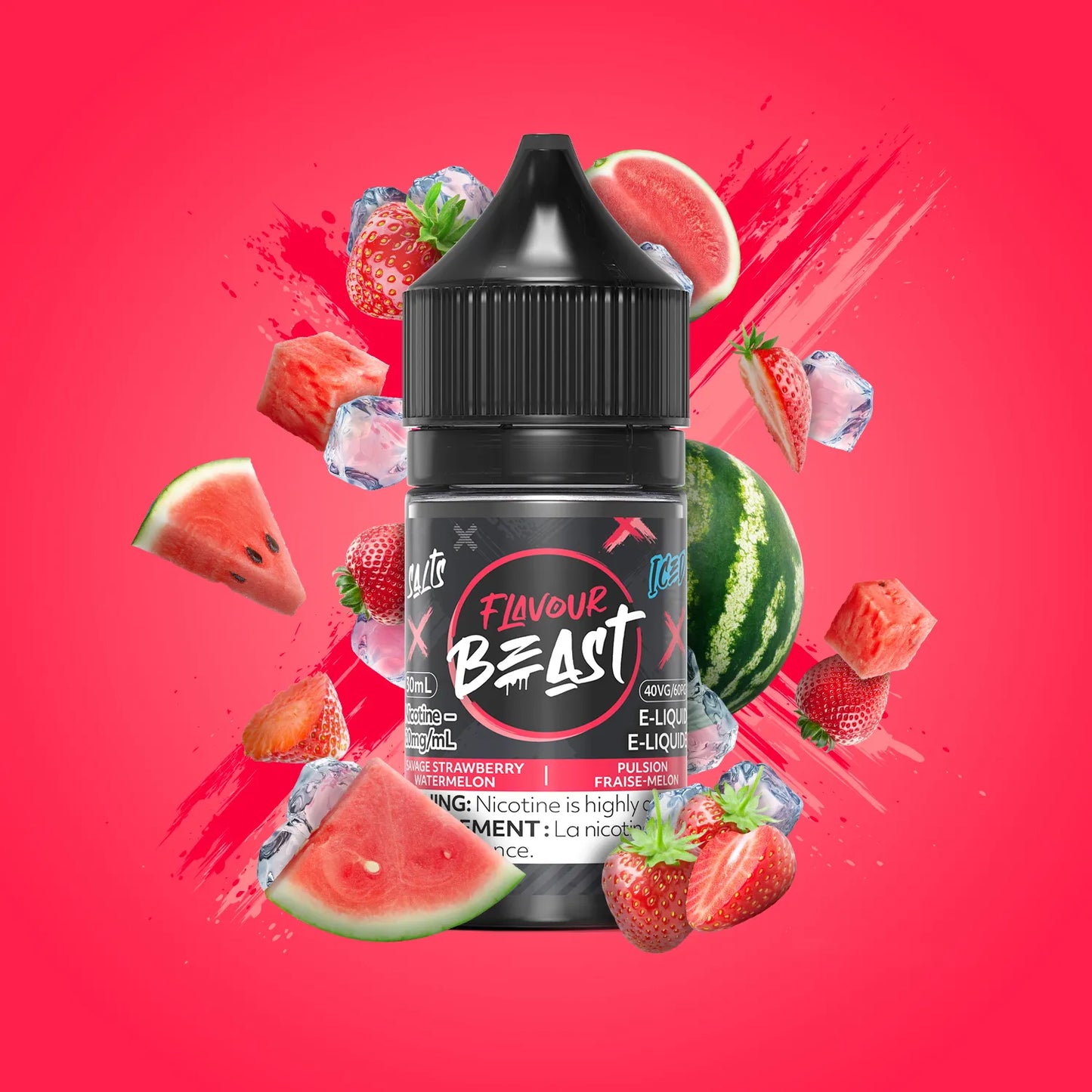 Flavour Beast E-Liquid | Savage Strawberry Watermelon Iced (30mL)