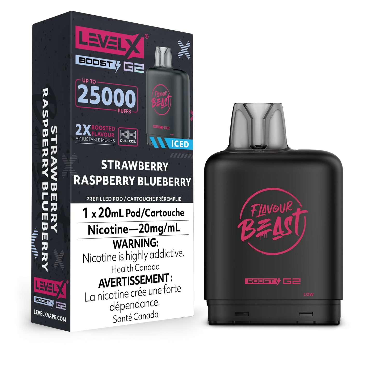 Level X FB Boost G2 Strawberry Raspberry Blueberry Iced
