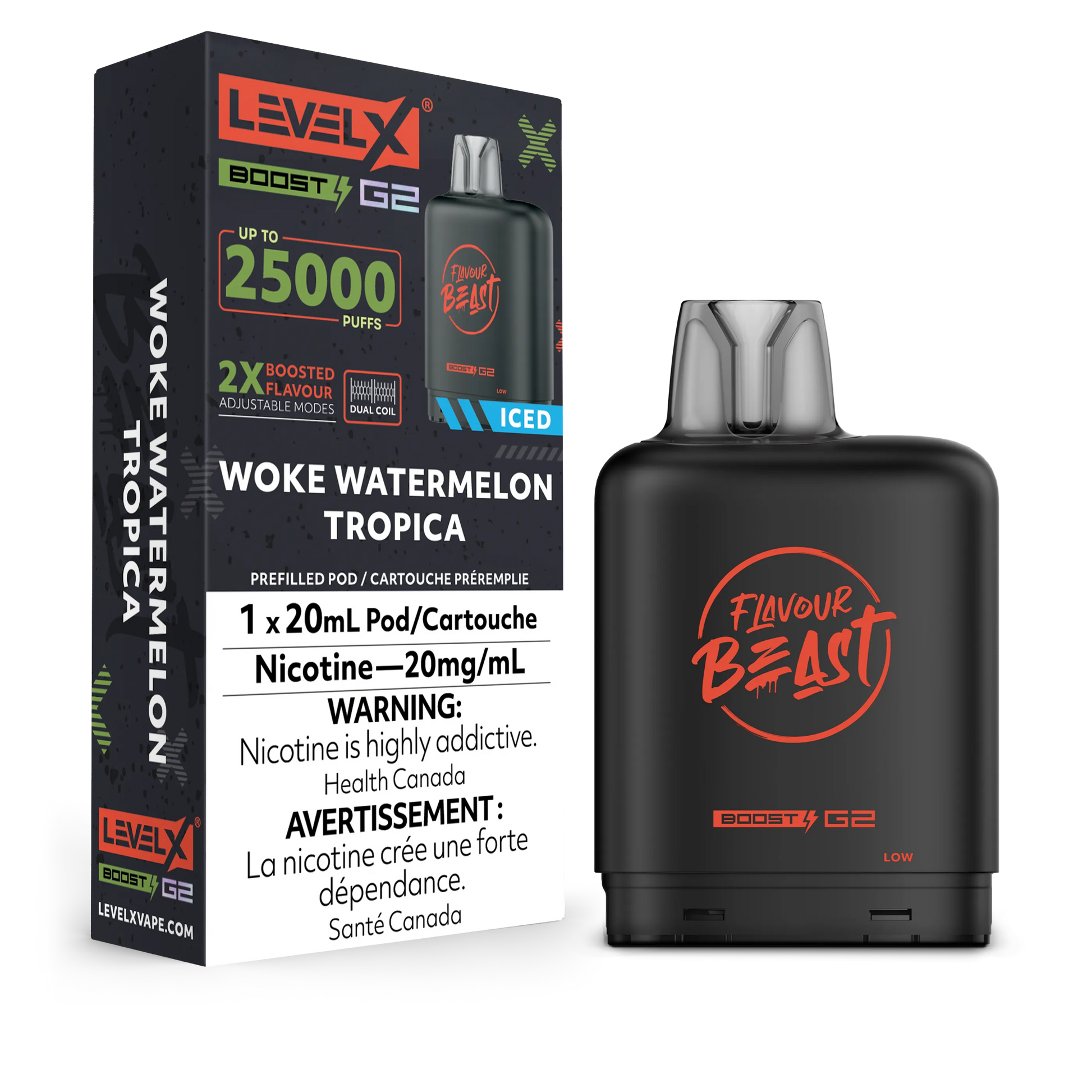 LevelX-Boost-G2-FlavourBeast-Pod-20mg-WokeWatermelonTropica