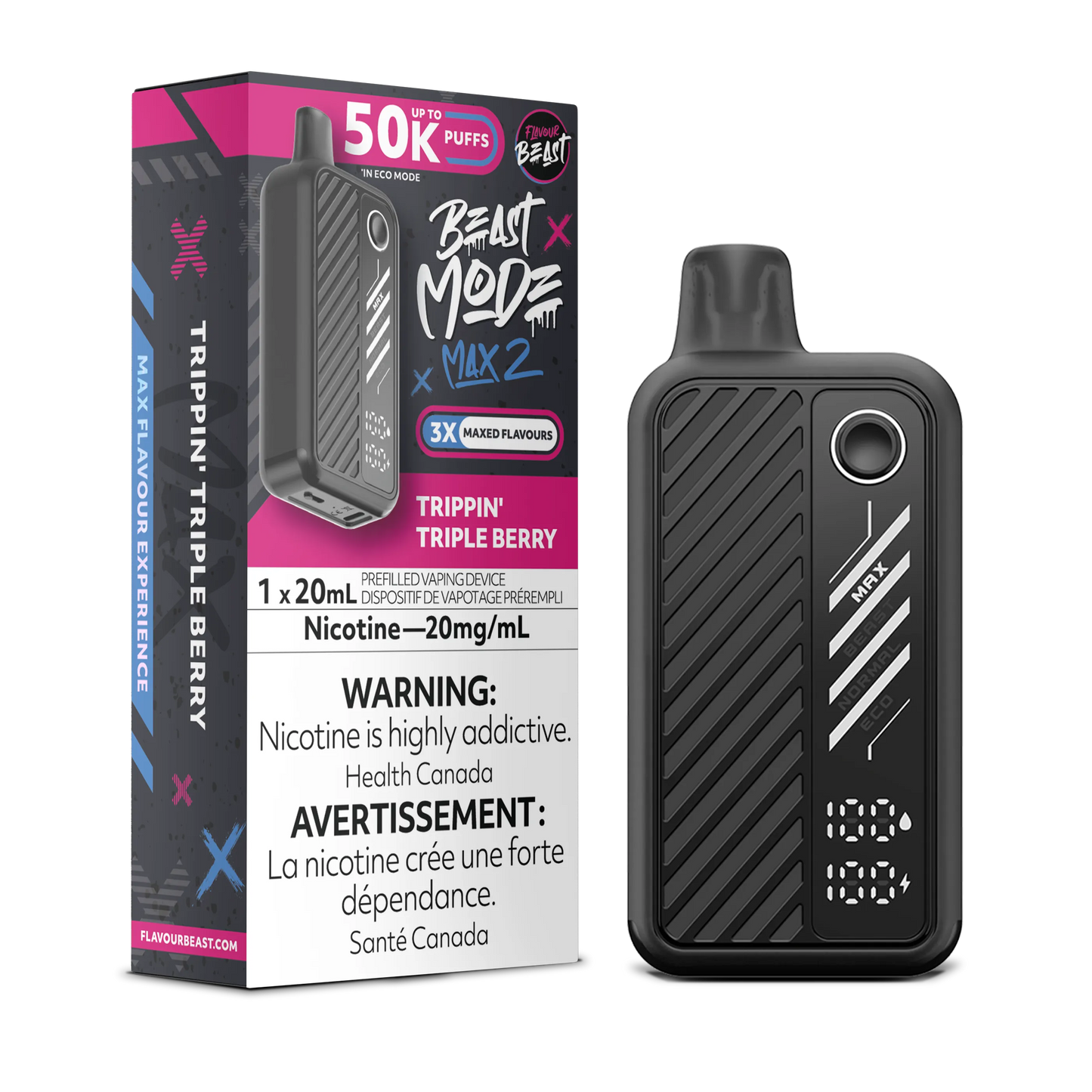 Flavour Beast Mode Max 2 Trippin Triple Berry
