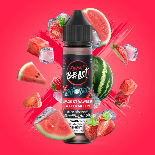 Flavour Beast E-Liquid â€“ Savage Strawberry Watermelon Iced (60mL)