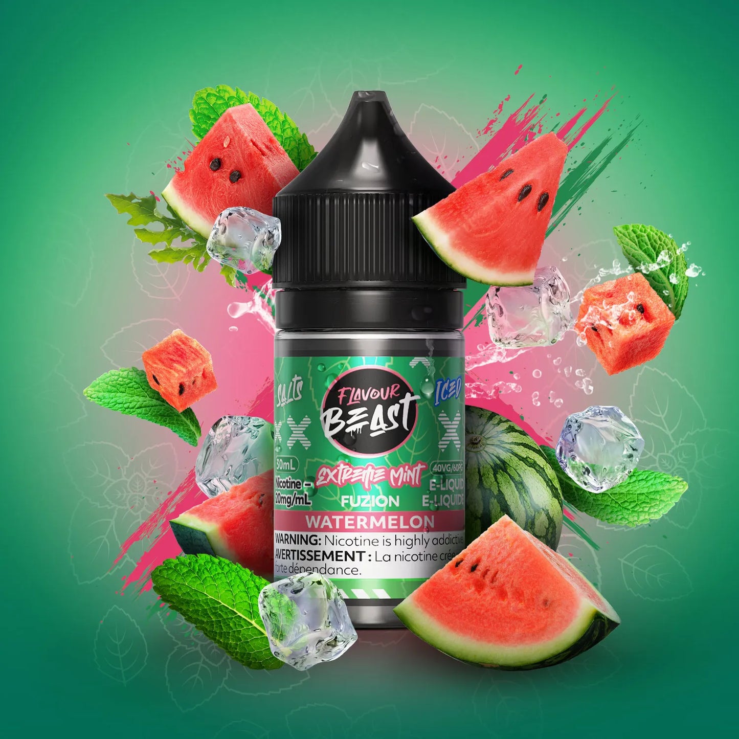 Flavour Beast Fuzion E-Liquid | Extreme Mint Fuzion Watermelon (30mL)