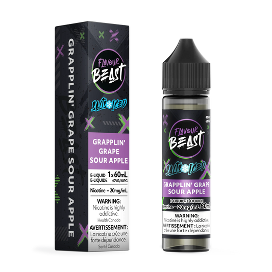 Flavour Beast E-Liquid â€“ Grapplin' Grape Sour Apple Iced (60mL)