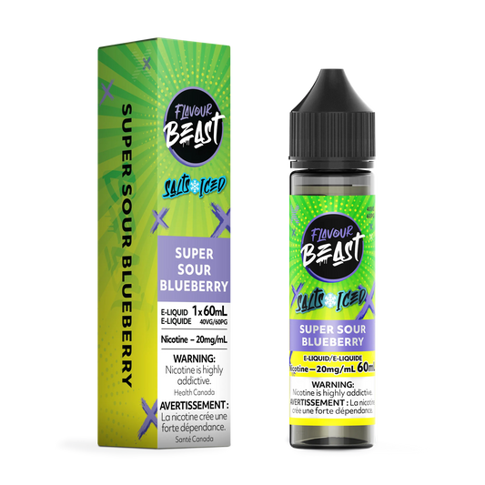 Flavour Beast E-Liquid â€“ Super Sour Blueberry Iced (60mL)