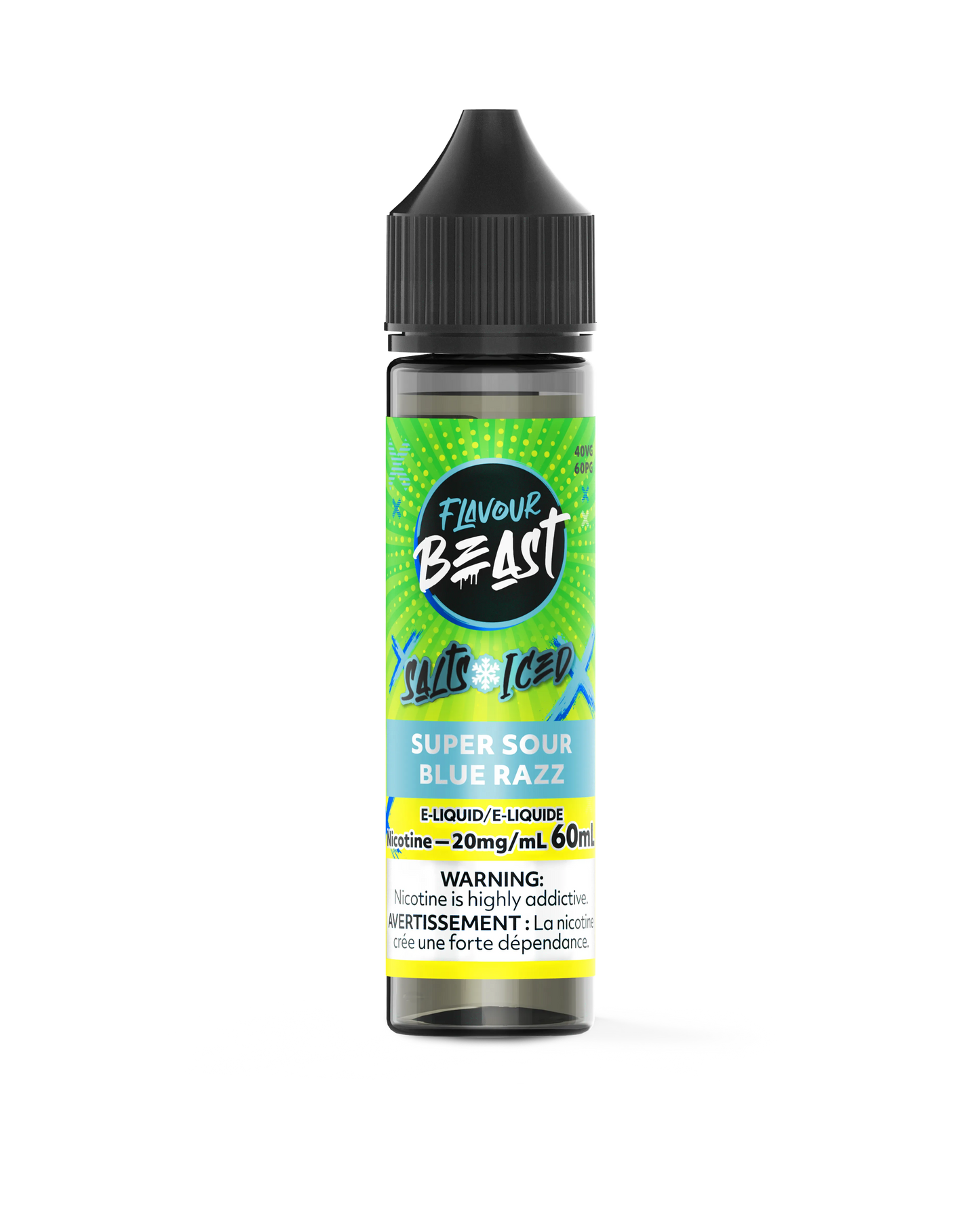 Flavour Beast E-Liquid | Super Sour Blue Razz Iced (60mL)