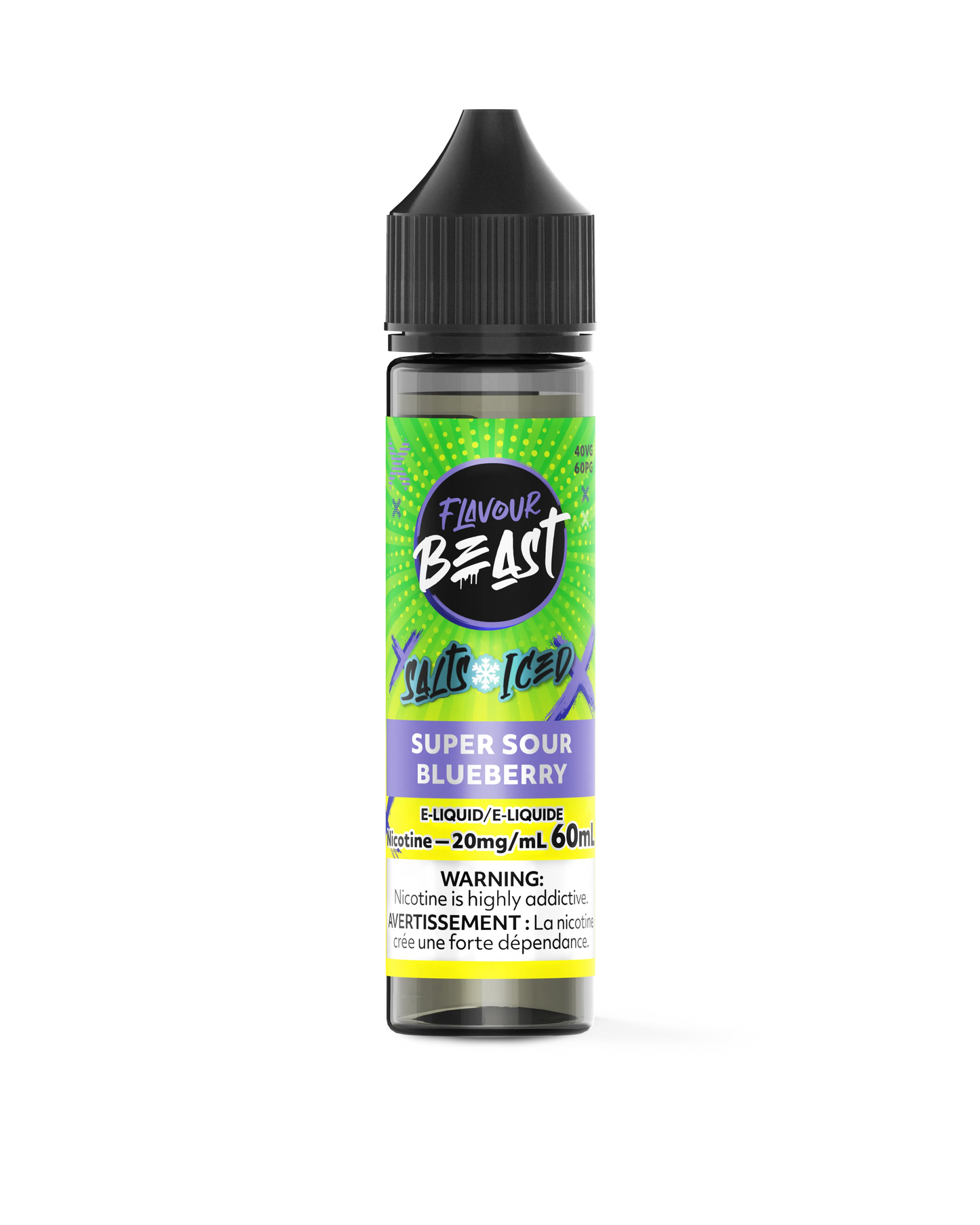 Flavour Beast E-Liquid | Super Sour Blueberry Iced (60mL)