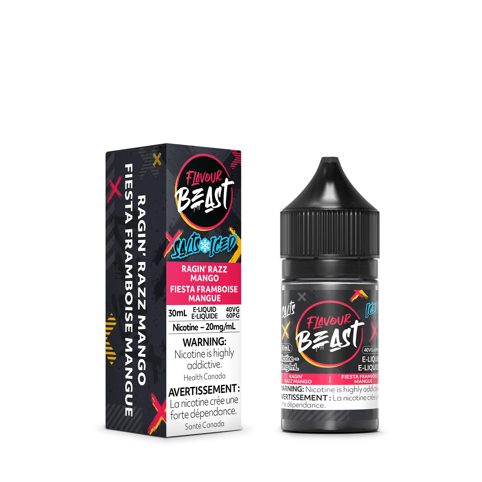 Flavour Beast E-Liquid â€“ Ragin Razz Mango Iced (30mL)