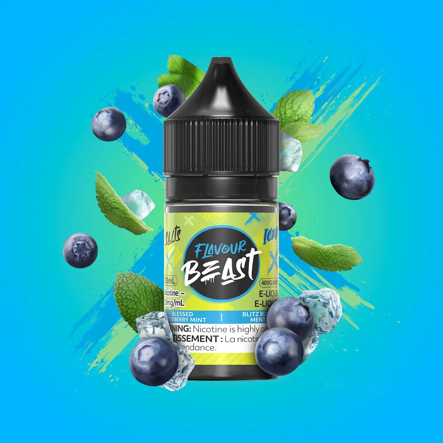 Flavour Beast E-Liquid â€“ Blessed Blueberry Mint Iced (30mL)
