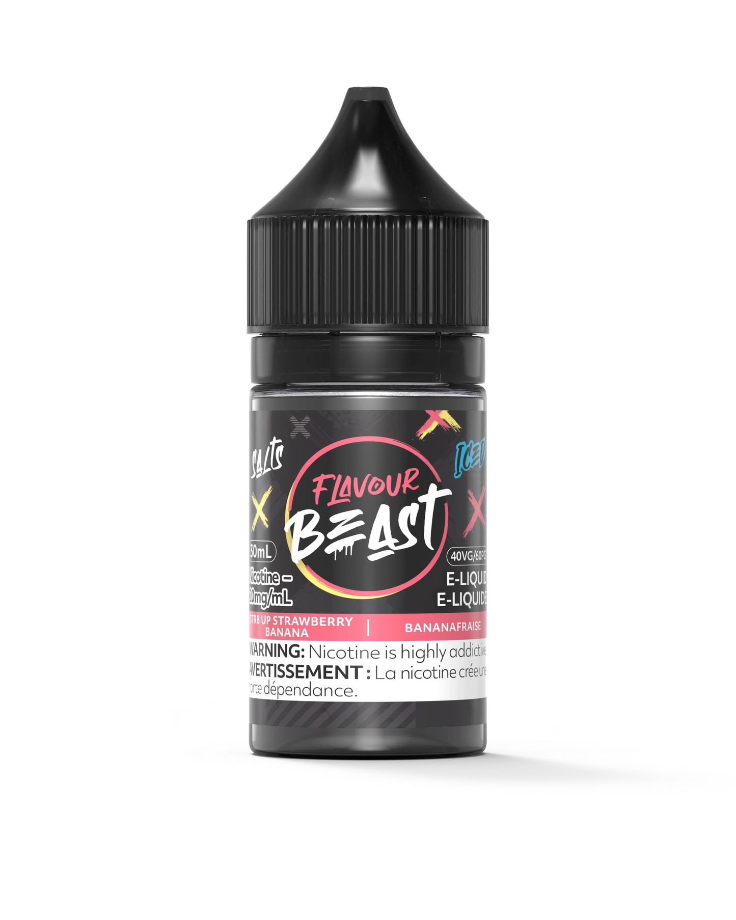 Flavour Beast E-Liquid | STR8 UP Strawberry Banana Iced (30mL)