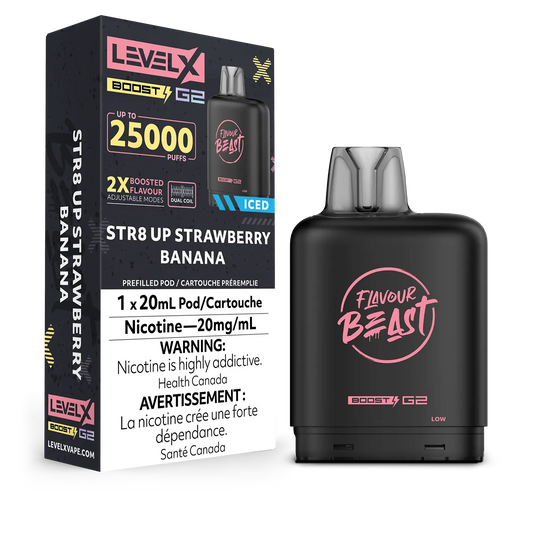 Level X FB Boost G2 STR8 Up Strawberry Banana Iced