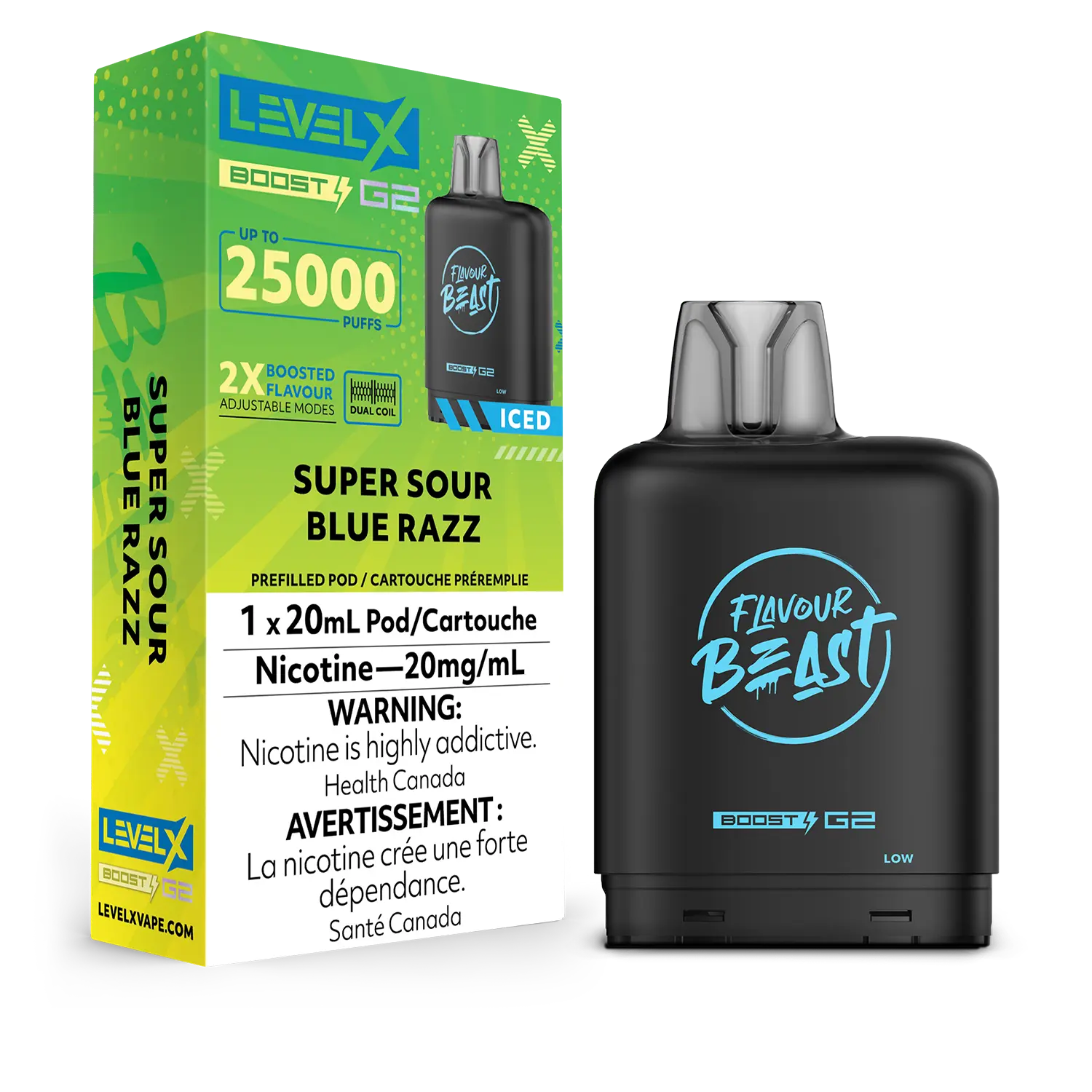 Level X FB Boost G2 Super Sour Blue Razz Iced