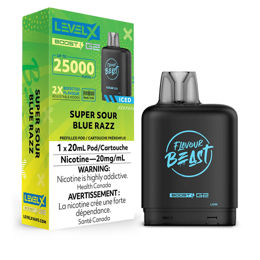 Level X FB Boost G2 Super Sour Blue Razz Iced