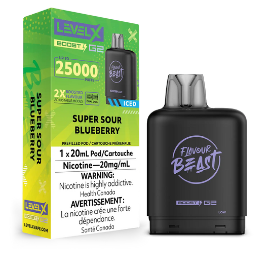 Level X FB Boost G2 Super Sour Blueberry Iced